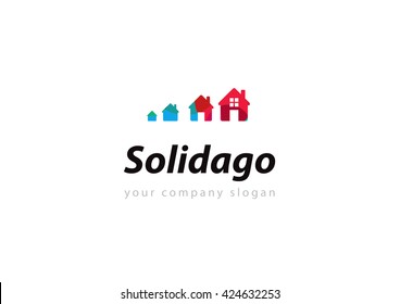 Vibrant multicolored real estate logo design