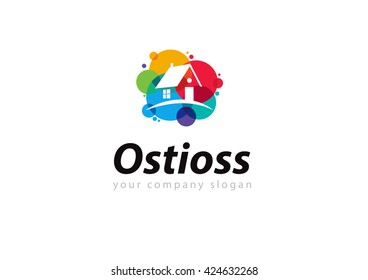 Vibrant multicolored real estate logo design