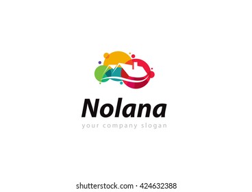 Vibrant multicolored real estate logo design