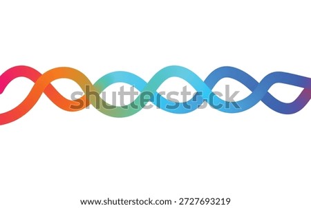 A vibrant, multicolored representation of a DNA double helix, symbolizing genetic diversity and molecular biology