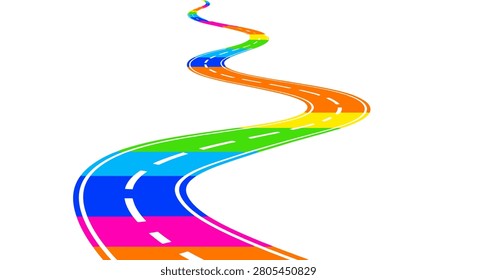 Vibrant multicolored road lane highway
