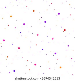 Círculos vibrantes e multicoloridos espalhados no plano de fundo branco