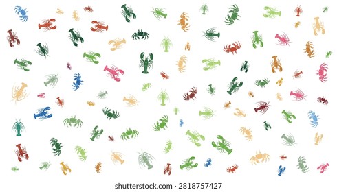 Vibrant multicolored scorpions design featuring detailed silhouettes suitable for background textures and creative visual projects