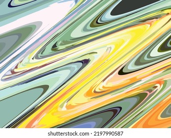 Vibrant multicolored wavy background for textiles or fabrics. Rhythmic bursts in green-orange tonality for interior solutions, fashion trends, scrapbooking, textures, covers, wallpaper, prints, etc.  
