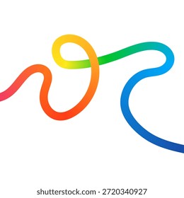 A vibrant, multicolored wavy line artwork set against a clean white backdrop, showcasing a dynamic and playful design