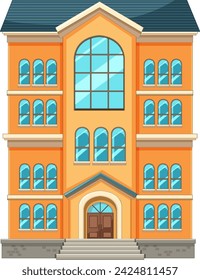 A vibrant, multi-story urban building illustration.