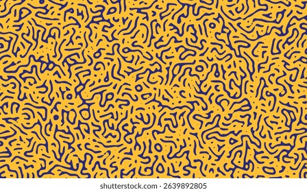 Vibrant Mustard Yellow Background with Abstract Navy Blue Flowing Shapes, Perfect for Modern Designs and Creative Projects, Delivering a Unique Aesthetic