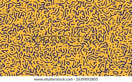 Vibrant Mustard Yellow Background with Abstract Navy Blue Flowing Shapes, Perfect for Modern Designs and Creative Projects, Delivering a Unique Aesthetic