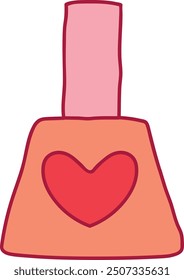 Vibrant Nail Polish Bottle with Red Heart Design Vector Art