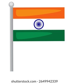 The vibrant national flag of India, fluttering in the wind symbolizing unity.