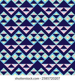 Vibrant native pattern digital artwork. Unique blend of traditional inspiration and modern aesthetics. Eye-catching geometric design adds cultural richness to any project.