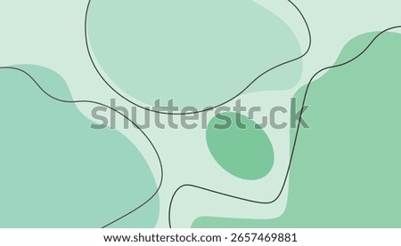 A vibrant and natural abstract vector background in green, lime, and lemon tones. The organic shapes and flowing black lines create a clean and refreshing design.