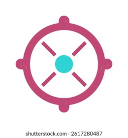Vibrant Navigation Compass with Center Point Focus