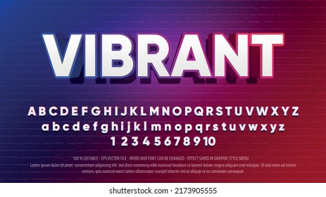 Vibrant Neon 3d Style Editable Text Effect With Different Letters And Numbers