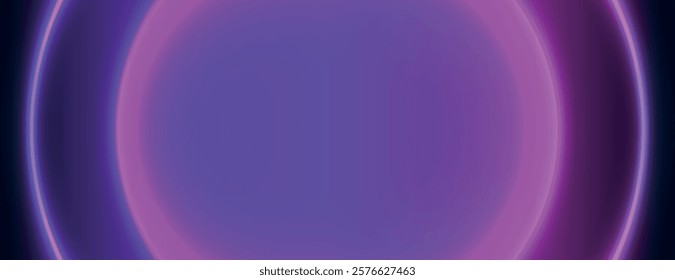 Vibrant neon background with a glowing purple gradient. The background features a smooth, luminous purple texture with circular light effects. Gradient neon background vector. Pink background.