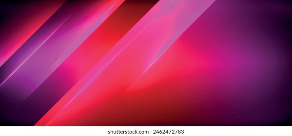 Vibrant neon colors like magenta, electric blue, and pink create a visually stunning effect against a dark background, with glowing red and purple lines adding dynamic contrast and colorfulness