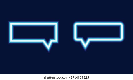 Quadros de néon vibrantes brilham contra um plano de fundo escuro e elegante. Perfeito para anúncios de web design e gráficos de jogos. Ilustração vetorial.