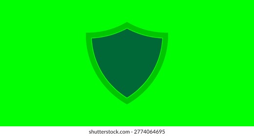 A vibrant neon green background with a deep green shield emblem, symbolizing protection and security in a digital or abstract context