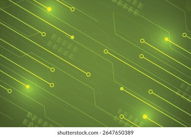 Vibrant neon green background with glowing lines and circles resembling a futuristic circuit board.






