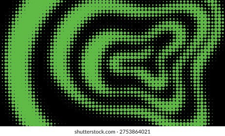 Vibrant neon green psychedelic halftone background