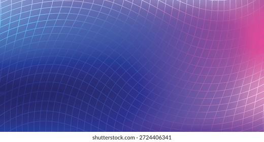 Gradiente de grade de néon vibrante de rosa para azul Warp para fundos digitais modernos e design eps10