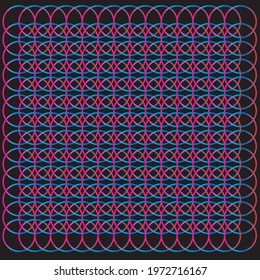 A vibrant neon illustration featuring a roundy arrangement with crossing lines and shapes. Perfect for modern digital art, backgrounds, and graphic design projects. EPS 10 format with bright colors.