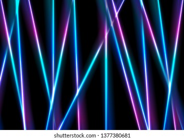 El láser de neón vibrante raya el fondo abstracto. Diseño de vectores