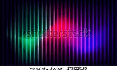 Vibrant neon light wave background combined with vertical glowing lines. Suitable for music events, nightlife promotions, futuristic branding, and energetic digital artwork.