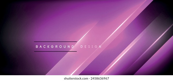 Vibrant neon lines in electric blue, magenta, and violet create a stunning visual effect on a dark purple background. The graphics feature circular patterns with glowing neon lighting