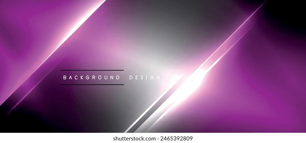 Vibrant neon lines shine brightly against a deep purple backdrop, creating a mesmerizing visual effect. The color palette includes shades of violet, magenta, and electric blue