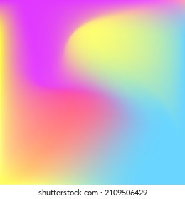 Vibrant Neon Multicolor Blurred Background. Natural Ocean Wavy Gradient Mesh. Colorful Rainbow Wavy Gradient Mesh. Blank Color Water Smooth Surface Illustration. Vivid Color Horizontal Lines Backdrop.