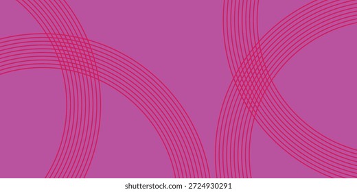 Círculos de interseção rosa néon vibrante Vetor fundo