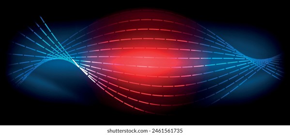 Una vibrante luz de neón púrpura y azul eléctrico crea un efecto visual fascinante sobre el fondo oscuro, iluminando el espacio con un círculo de tonos magenta y violeta