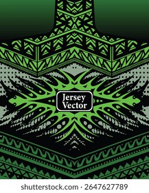 Vibrant Neon Tribal Jersey Design, Intricate Polynesian Tribal Tattoo Design Jersey vetor, Design de camisa esporte, design moderno para os jogadores do clube vestem, fundo futurista.
