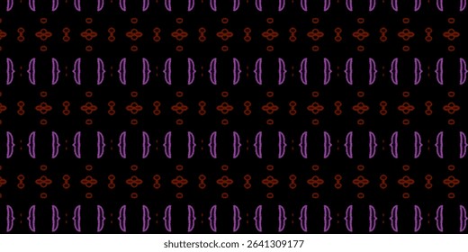 Vibrant neon tribal pattern with dark background offers a bold and artistic modern-retro style.