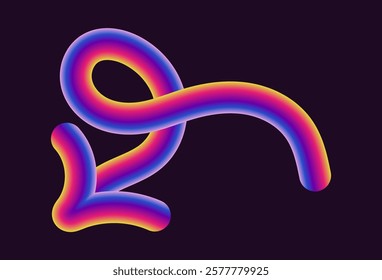 vibrant neon vector design featuring arrows in various shapes and directions. arrows have glowing gradient effect, combining light hues of yellow, orange, and pink on a dark background