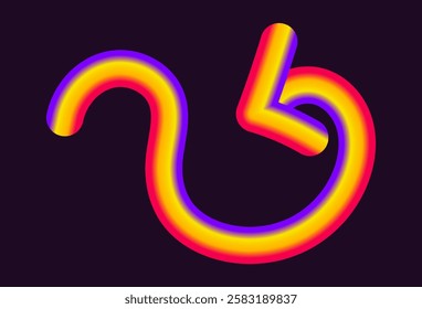 vibrant neon vector design featuring arrows in various shapes and directions. arrows have glowing gradient effect, combining light hues of yellow, orange, and pink on a dark background