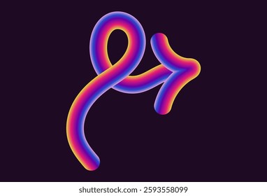 vibrant neon vector design featuring arrows in various shapes and directions. arrows have glowing gradient effect, combining light hues of yellow, orange, and pink on a dark background.