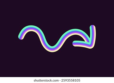 vibrant neon vector design featuring arrows in various shapes and directions. arrows have glowing gradient effect, combining light hues of yellow, orange, and pink on a dark background.
