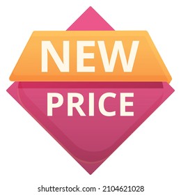 Vibrant new price icon cartoon vector. Label tag. Flash sale