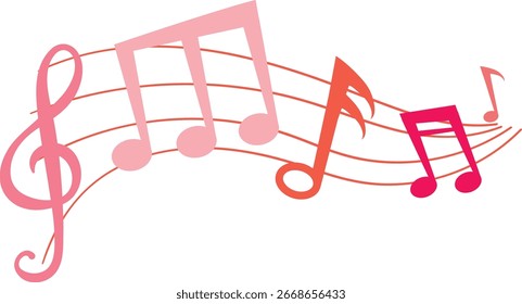 Notas vibrantes y pentagrama que simbolizan la armonía musical