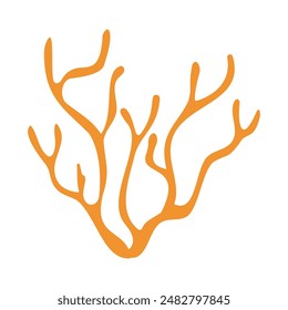 Vibrant Ocean Life: Simplified Coral Graphic Illustration