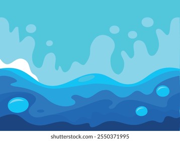 Ilustración de fondo Abstractas azul vibrante de las olas del océano	