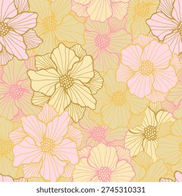 Vibrant oleander bloom seamless design. Organic floral composition. Oleander flower with striped petals. Packaging print. Garden blossom summer repeating sample cover motif.