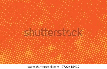 Vibrant orange abstract background with classic halftone dot pattern.