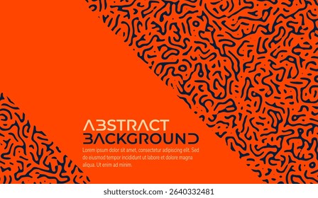 Vibrant Orange Abstract Background with Fluid Dark Blue Lines for Modern Graphic Design and Creative Projects, Perfect for Web Design, Presentations, and Marketing Materials