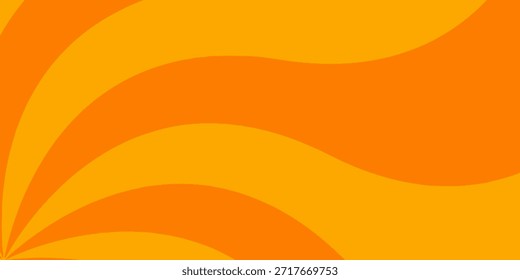 Lebendige orangefarbene abstrakte Wellen Hintergrund mit gekrümmten Formen für modernes Design.Vektorgrafik eps10