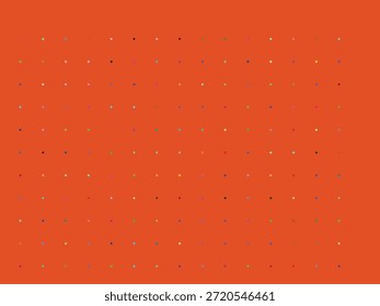 Un fondo naranja vibrante lleno de lunares de colores dispersos