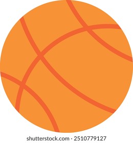 Vibrant orange basketball graphic with detailed lines.