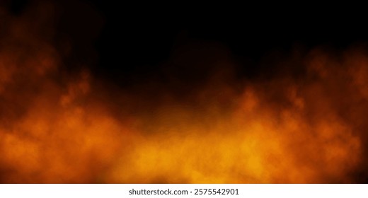 A vibrant orange blaze spreads across the bottom of a dark background, creating a warm, fiery effect with soft edges resembling glowing heat and smoke.